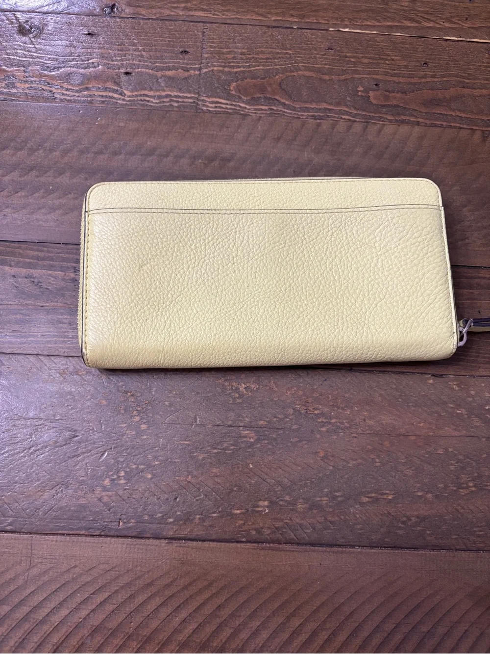 Kate Spade Yellow Pebbled Leather Zip Around Wallet